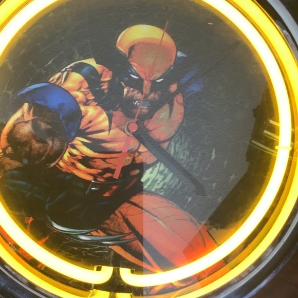 Wolverine Marvel Neon Clock As Is - Picture 2 of 4